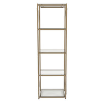 Flash Furniture Mar Vista Collection Glass Storage Shelf with Matte Gold Frame-Contemporary Style