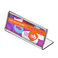 Azar Displays 3.5" x 8.5" Horizontal Nameplate Acrylic Sign Holder, Clear, 10 Pack (112761)-For name plates