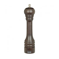 Trudeau Professional Pepper Mill Chocolate Wood 12"-Adjustable knob - turn the knob clockwise for a finer grind, counter clockwise for coarser grind