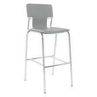 Avenue Six 30" Dorado Vinyl with Chrome Base Bar Stools, Grey, 2 Pack-Bar Stool