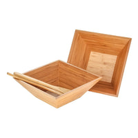 Heim Concept Bamboo Salad Bowl Set - 2 Pack-It's the perfect size for salads, rolls, pasta, fruit, French fries, you name it! Includes bamboo salad servers (easier than tongs)