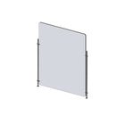 Mark Maker Rod Sneeze Guard - 23.5" W x 31.5" H panel 1/4" Clear Acrylic and 24" high aluminum rod set - no pass through-Optimal social distancing between two groups of people