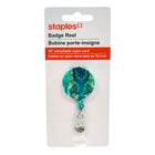 Staples Retractable Marble Badge Reel - 30" Cord - Assorted Colours-Pull the wire to extend it up to 30"