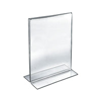 Azar Displays 12" x 9" Vertical Double Sided Stand Up Acrylic Sign Holder, Clear, 10 Pack (152712)-Stand up sign holder is perfect for tabletop displays, restaurant table displays, and hotel concierge desks
