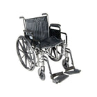 Drive Medical Silver Sport 2 Wheelchair, Desk Arms, Footrest, 16" Seat-Black, Steel