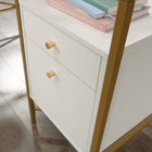 Sauder 59"W Harper Heights L-Desk - White- Open shelf above drawers provides additional storage