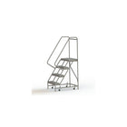 Tri-Arc Manufacturing Aluminum Rolling Ladder, Step Width: 24", Step Type: Serrated, No. of Steps: 4 (WLAR104245)-No. of Steps: 4