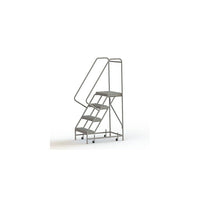 Tri-Arc Manufacturing Aluminum Rolling Ladder, Step Width: 24", Step Type: Serrated, No. of Steps: 4 (WLAR104245)-No. of Steps: 4
