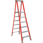 Louisville Ladder 72" Industrial Heavy-Duty Fibreglass Pro Platform Stepladder (FXP1700 Series), Stainless Steel (FXP1706)-Nominal Height: 8.5'