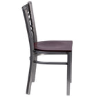 Flash Furniture HERCULES Series Clear Coated "X" Back Metal Restaurant Chair - Mahogany Wood Seat-"X" Back Design