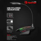 Marvo MIC-01 USB Powered 7-Colour and RGB LED Gaming Microphone, Black-Dimension: 5.0x5.5x3.0 inch