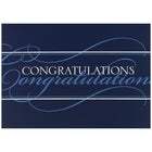 JAM Paper Blank Congratulations Cards Set, Blue Congratulations, 25/Pack (526BG421WB)-Congratulations Cards with Simple White and Blue Script Theme