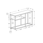 Monarch Specialties 3514 Accent Table - 42"L/Grey/Black Metal Hall Console-Simple, contemporary design with smooth laminated grey wood-grain tops