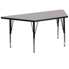 Flash Furniture 30''W x 60''L Trapezoid Activity Table with 1.25'' High Pressure Top and Height Adjustable Pre-School Legs, Grey-Grey Laminate