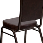 Flash Furniture HERCULES Series Crown Back Stacking Banquet Chairs with Brown Vinyl & Copper Vein Frame - 4 Pack-Upholstered Back and Seat