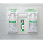 Eye Wash Station with 2 x 1 L Eye Wash-Durable, high impact plastic construction Acrylic mirror to assist the user Wall mountable