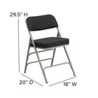 Flash Furniture HERCULES Series Premium Curved Triple Braced & Double-Hinged Black Pin-Dot Fabric Metal Folding Chair-18 Gauge Steel Frame