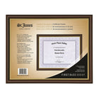 St. James Awards & Certificate Frame for 8.5" x 11" Letter Size Documents - Tuscan Cherry w/Gold Trim-Certificate Frame