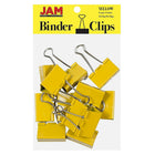 JAM Paper Binder Clips, Large, 41 mm, Yellow, 12 Pack (340BCye)-41 mm binder clip