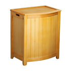 Oceanstar BHP0106N Bowed Front Laundry Wood Hamper with Interior Bag, Natural-Hand grips on both sides for portability