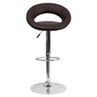 Flash Furniture Contemporary Brown Vinyl Rounded Orbit-Style Back Adjustable Height Barstool with Chrome Base-Contemporary Style Stool