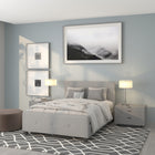 Flash Furniture Tribeca Full Size Tufted Upholstered Platform Bed - Light Grey Fabric-Light Grey Fabric Upholstery