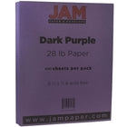 JAM Paper Matte Paper, 8.5 x 11, 28lb Dark Purple, 500 Pack (364412783B)-Dark purple