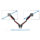 ShoppingAll Adjustable Dual Pneumatic Gaming Monitor Mount with Red Backlights for 15-32" Monitors-5