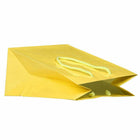JAM Paper Glossy Gift Bags with Rope Handles - Medium - 8" x 10" - Yellow - 3 Bags/Pack-Quantity: 3 per Pack, Sturdy construction allows for you to fold and reuse bags later.