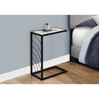 Monarch Specialties 3300 Accent Table - 25"H/White Marble-Look/Black Metal-Rectangular tabletop in a non-glossy, white marble-look finish