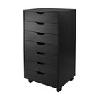 Winsome Halifax Cabinet for Closet / Office, 7 Drawers, Black-Halifax storage carts feature a multitude of drawers for easily accessible storage in your home office, kitchen, craft room, or a child's room.