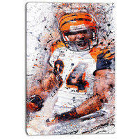 Designart Enthusiastic Football Player Street Art Canvas Artwork, (PT3612-24-40)-Print