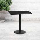 Flash Furniture 24'' x 30'' Rectangular Laminate Table Top, Black with 18'' Round Table-Height Base (XUBK2430TR18)-Top Size: 24"W x 30"L