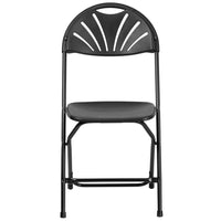 Flash Furniture HERCULES Series Black Plastic Fan Back Folding Chair-Plastic Folding Chair