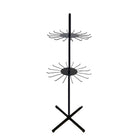 FuTECH Floor Standing Spinner with Cross Base - 32 Hooks - 58"H x 16"L - Black-Literature Holders
