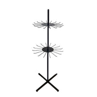 FuTECH Floor Standing Spinner with Cross Base - 32 Hooks - 58"H x 16"L - Black-Literature Holders