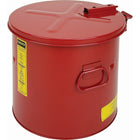 Justrite Wash Tanks, 2-Gallon Steel Wash Tank with Basket, 11 3/8" x 11 1/4", 9Lb-Cover opens wide for access