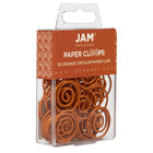 JAM Paper Circular Coloured Papercloops, Orange Round Paper Clips, 5 Packs of 50, 250 Total (21827540g)-Orange