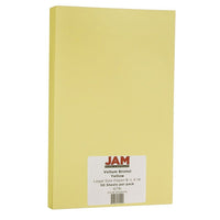 JAM Paper Vellum Bristol Legal Cardstock, 8.5 x 14, 67lb Yellow, 50 Pack (16928440)-Yellow card stock for scrapbooking and creating posters