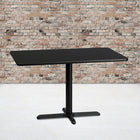 Flash Furniture 30'' x 48'' Rectangular Laminate Table Top, Black with 22'' x 30'' Table-Height Base (XUBK3048T2230)-1.125" Thick Black Laminate Top with Melamine Core and Black T-Mold Protective Edging