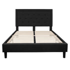 Flash Furniture Roxbury Queen Size Tufted Upholstered Platform Bed - Black Fabric-Platform Bed