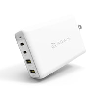 Adam Elements OMNIA 100W Multiport Super Charging Kit Charger - USB-C & USB-A Ports - White-Equipped with 2 x USB-C & 2 x USB-A ports