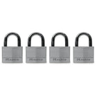 Master Lock 40mm Solid Body Aluminum Padlocks, Keyed A-Like, 4 Pack-Padlock