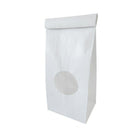 Wamaco Coffee Bags, 1/2 Lb, White with Window, 100 Pack-Recyclable paper, .55lb