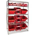 Kleton Heavy-Duty Wire Shelving Units With Storage Bins - 5 Tiers - 48" W x 74" H x 24" D-Depth: 24"