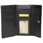 Ashlin REDGROVE RFID Blocking Ladies Slim Clutch Wallet, Black , (RFIDL5910-07-01)-Black - MidnightFeaturing ASHLIN® Full Grain Cashmere Lambskin Napa leather. ASHLIN® products are crafted from 100% genuine leather. This is a luxurious, super soft leather. ASHLIN® uses full grain leather, which is the ultimate quality in leather available.