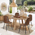 FurnitureR Dining Side Chair - Suede Vintage - 4 Pack-Set of 4 chairs included