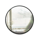 Plata Import Round Mirror with Black Frame-Accent mirror for indoor or outdoor use