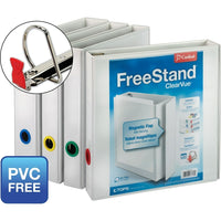 Cardinal 4" White Freestand Binder with Slant-D Rings-Magnetic flap closures connect when closed to keep binder in a secure standing position