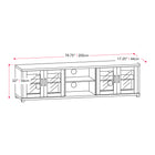 CorLiving LFF-101-B Fremont Grey TV Bench with Glass Cabinets for TVs up to 95"-180-day limited manufacturer's warranty